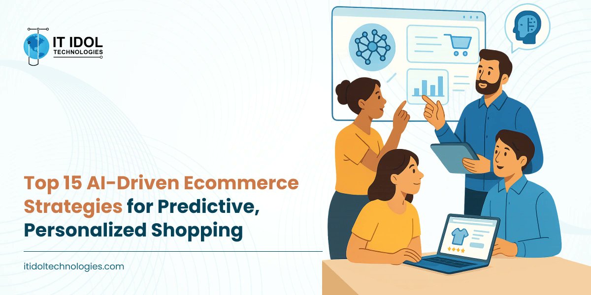 itidoltech's tweet card. Discover the top AI-driven ecommerce strategies that power predictive analytics, hyper-personalized shopping experiences, and smarter conversions.