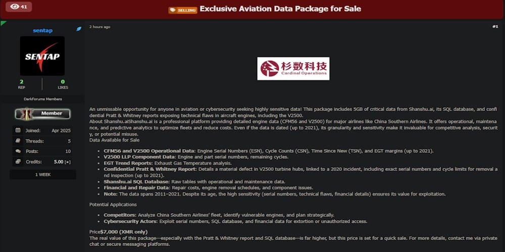 petikvx's tweet card. Alleged Sale of Data of Cardinal Operations