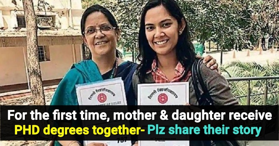 mz_ml_'s tweet card. Mother-daughter duo receive PhD degrees together in Delhi University, let’s praise them | The Youth