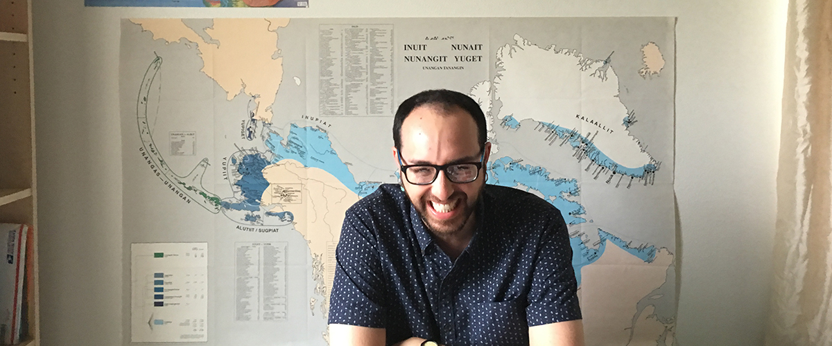 ConLangs's tweet card. Samuel Catanach from the Pueblo of Pojoaque joins the WAYK team in Atka, Alaska for our 2016 summer intensive working with Niigugim Tunuu.