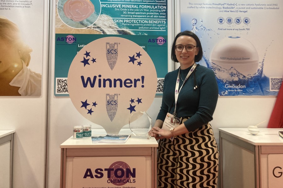 PersonalCareMag's tweet card. Aston Chemicals has won the annual Laura Marshall Memorial Award for Innovation at the SCS Formulate show in Coventry, UK.