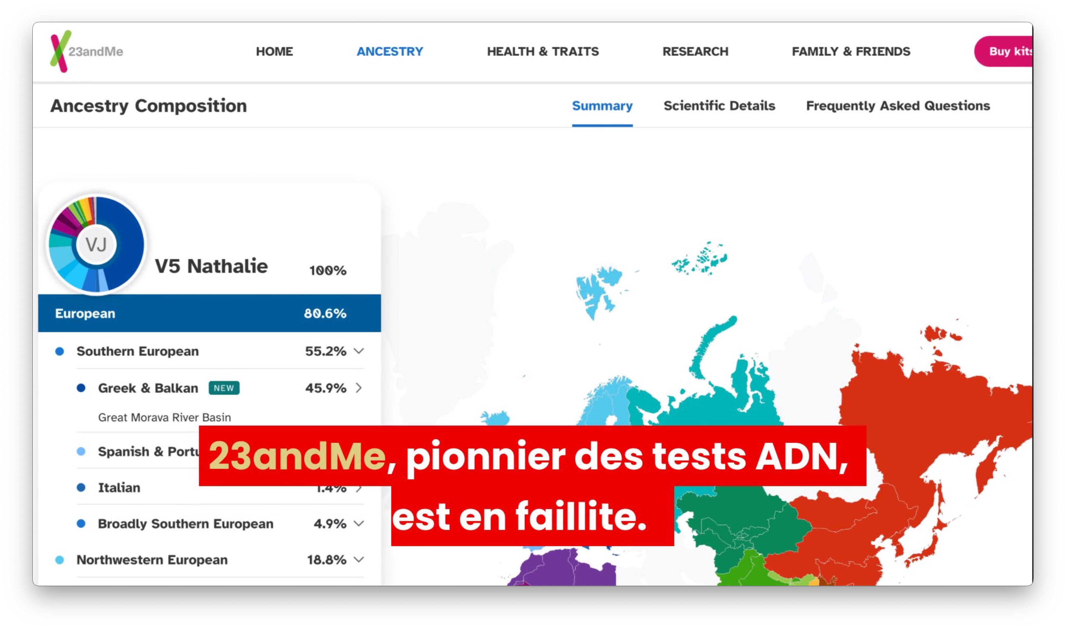 guepier92's tweet card. Le laboratoire américain 23andMe, spécialisé dans les tests ADN, a annoncé sa faillite le 24 mars 2025. Cette nouvelle inquiète la communauté des généalogistes, car elle pourrait bouleverser le...