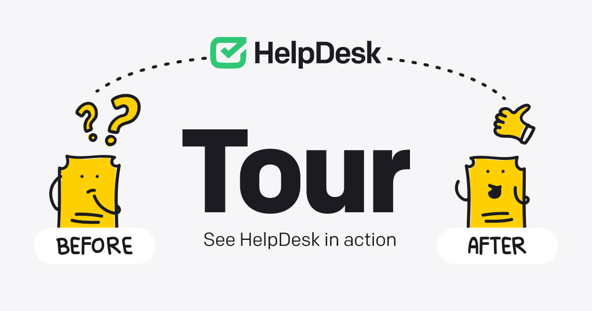 LiveChatProgram's tweet card. Take an interactive HelpDesk product software tour and explore ticket management, teamwork, and automation features. Start your free 14-day trial.