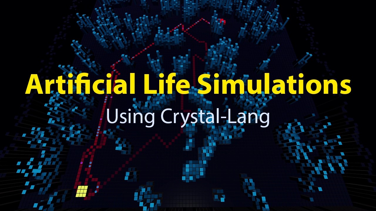 seesethcode's tweet card. Building Artificial Life Simulations to learn Crystal-Lang on a Steam...