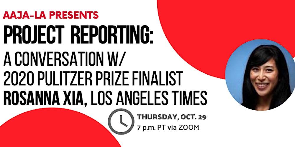 SPJxCPP's tweet card. AAJA-LA Presents: A CONVERSATION w/ 2020 Pulitzer Prize Finalist Rosanna Xia, Los Angeles Times