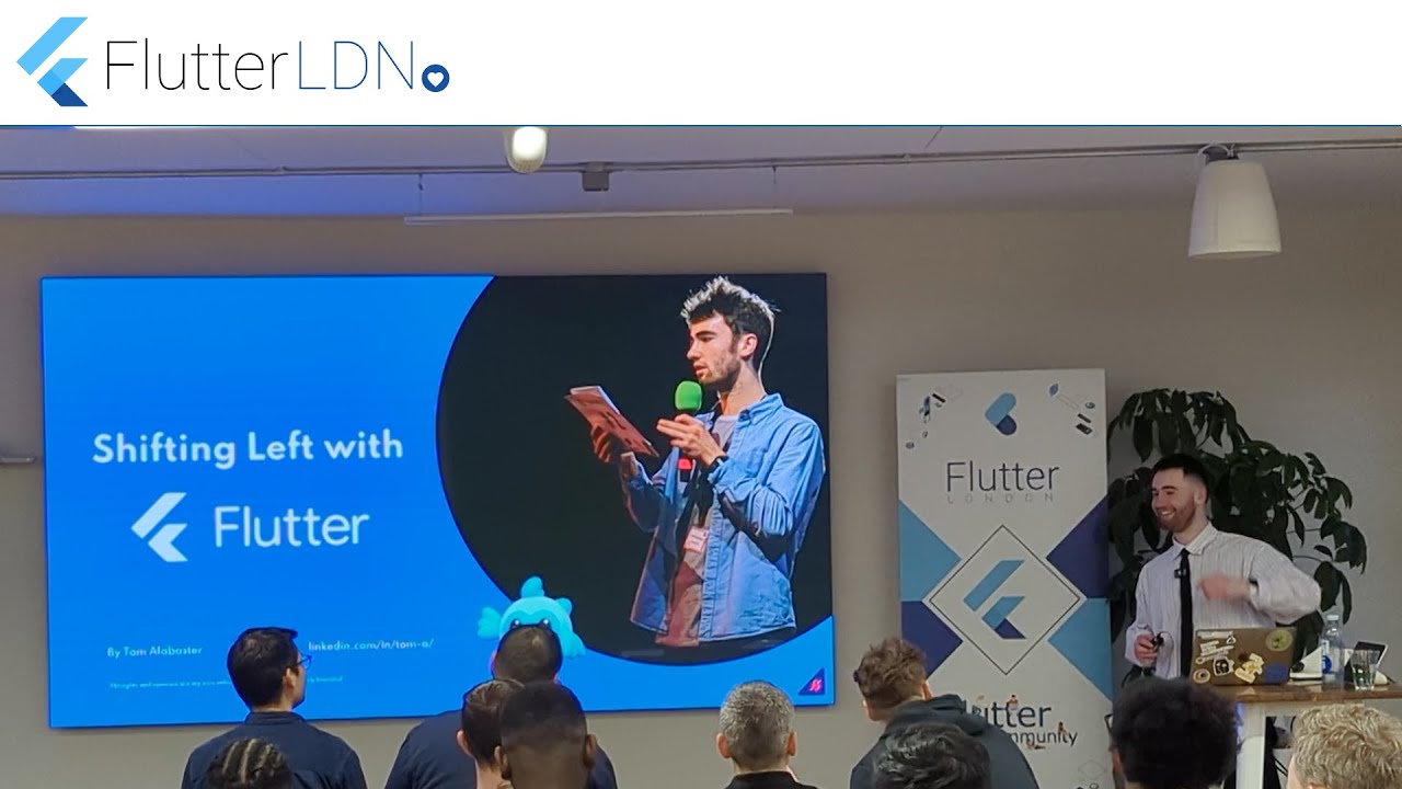 FlutterLDN's tweet card. Tom Alabaster: Shifting Left with Flutter