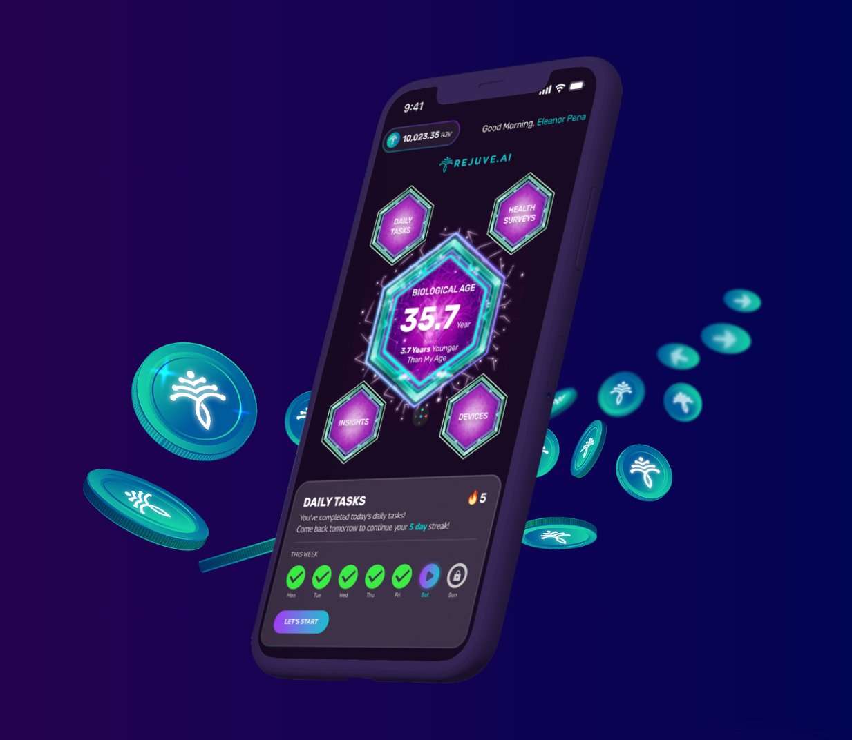 Tony13Mr's tweet card. Rejuve.AI harnesses cutting-edge technology, creating a decentralized token-based system where members contribute to longevity research and access the personalized insights. We empower our members to...