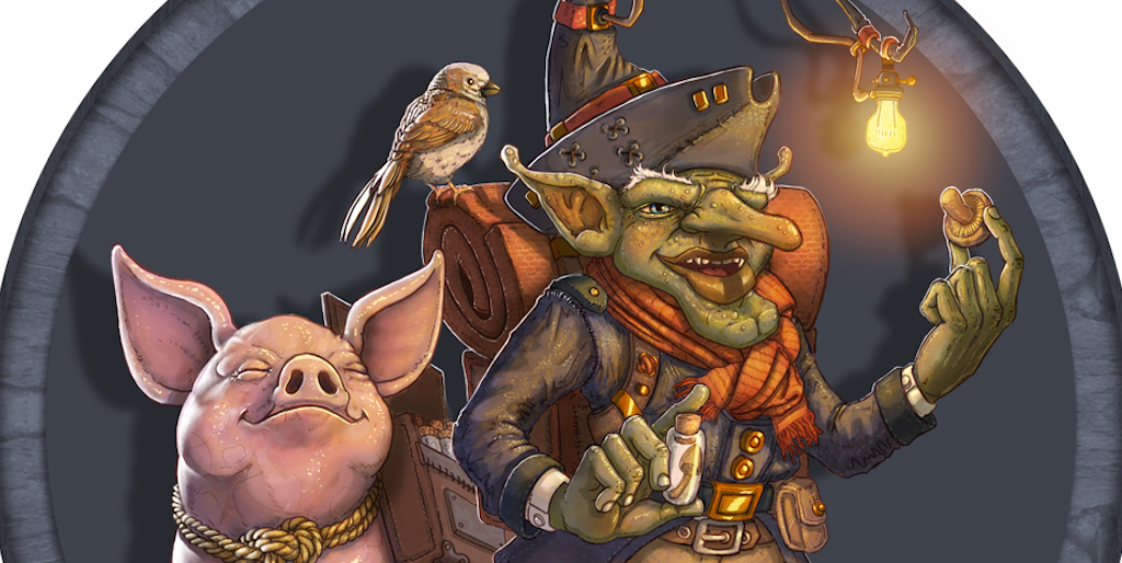 InfiniteCortex's tweet card. The Goblin Mushroom Trader and his pig Penelope are the latest prospects for inclusion in our "My First Monster Manual" children's book.