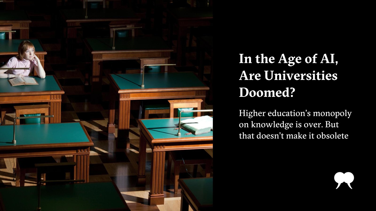 Omar_Ndizeye's tweet card. Higher education’s monopoly on knowledge is over. But that doesn’t make it obsolete