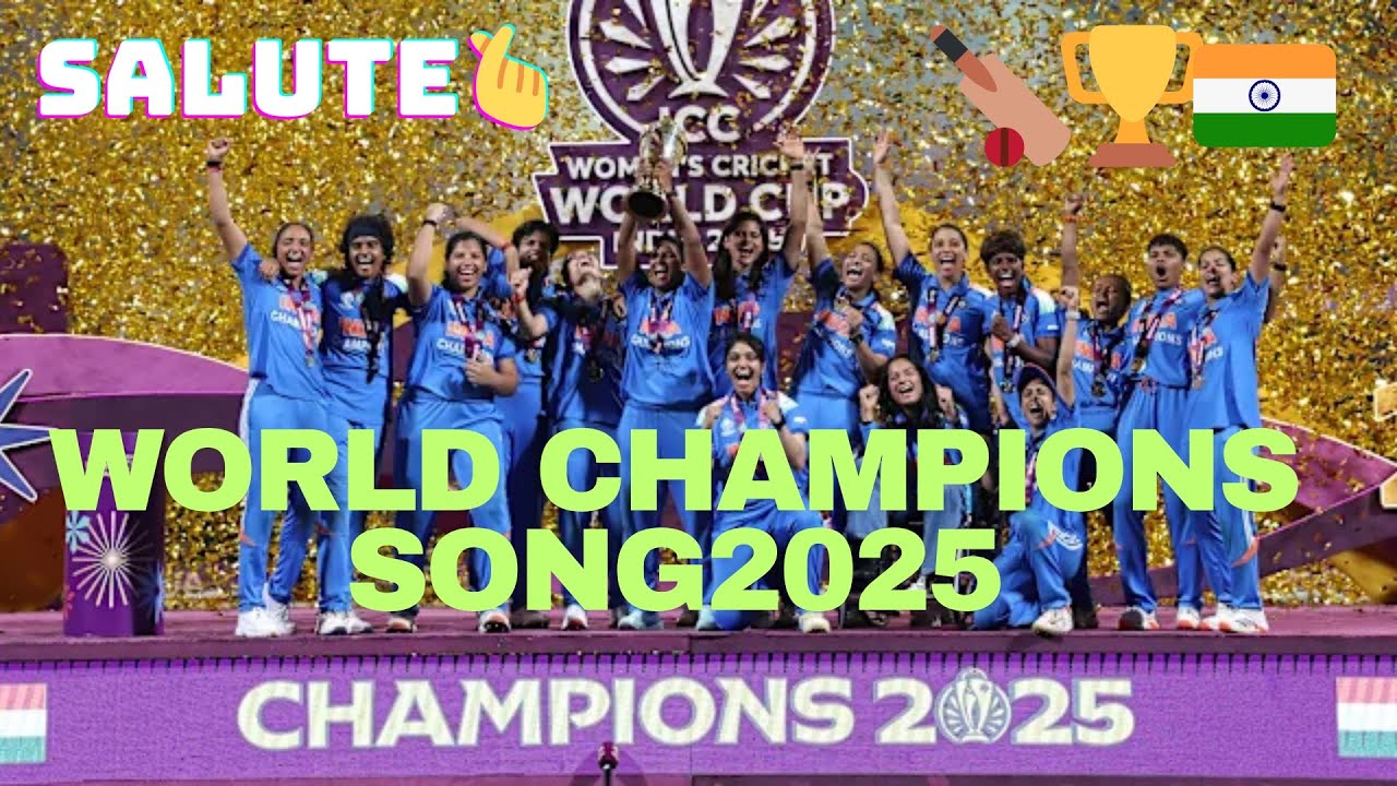 dpkpavanispowe1's tweet card. WORLD CHAMPIONS SPECIAL SONG 2025 | #HANGOUTCHANNEL,#icc #cricket...
