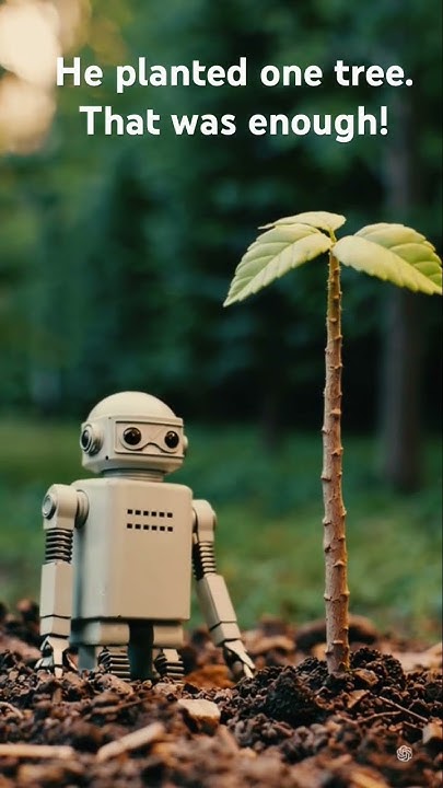 DariusArt1's tweet card. Planting the Future… One Robot at a Time 🌳 #TreeDayShorts