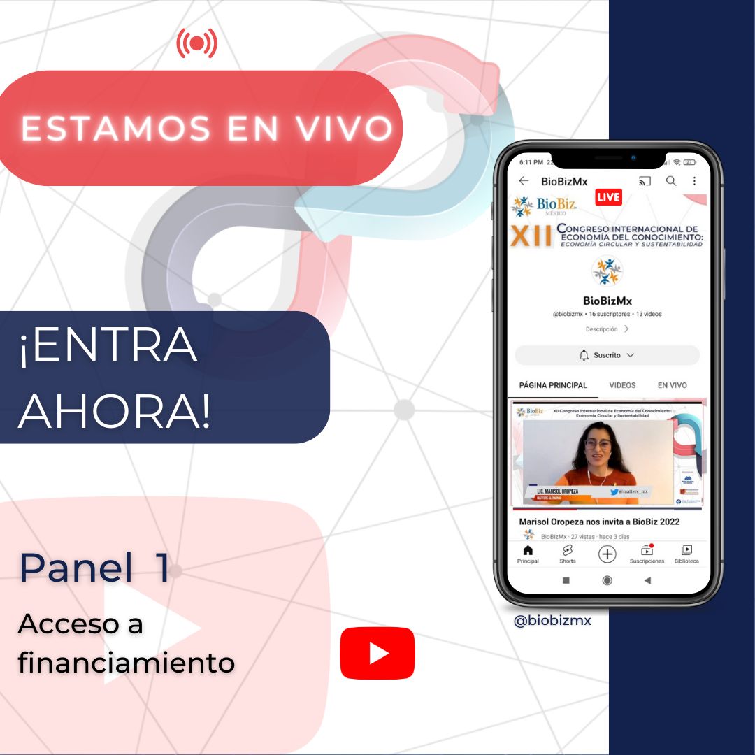 BioconnectMex's tweet card. ¿Te interesa conocer cómo se accede a un #financiamiento de capital privado si cuentas con un proyecto innovador en la economía circular y sustentabilidad? ¡Estamos en VIVO! https://lnkd.in/de_X9iW6