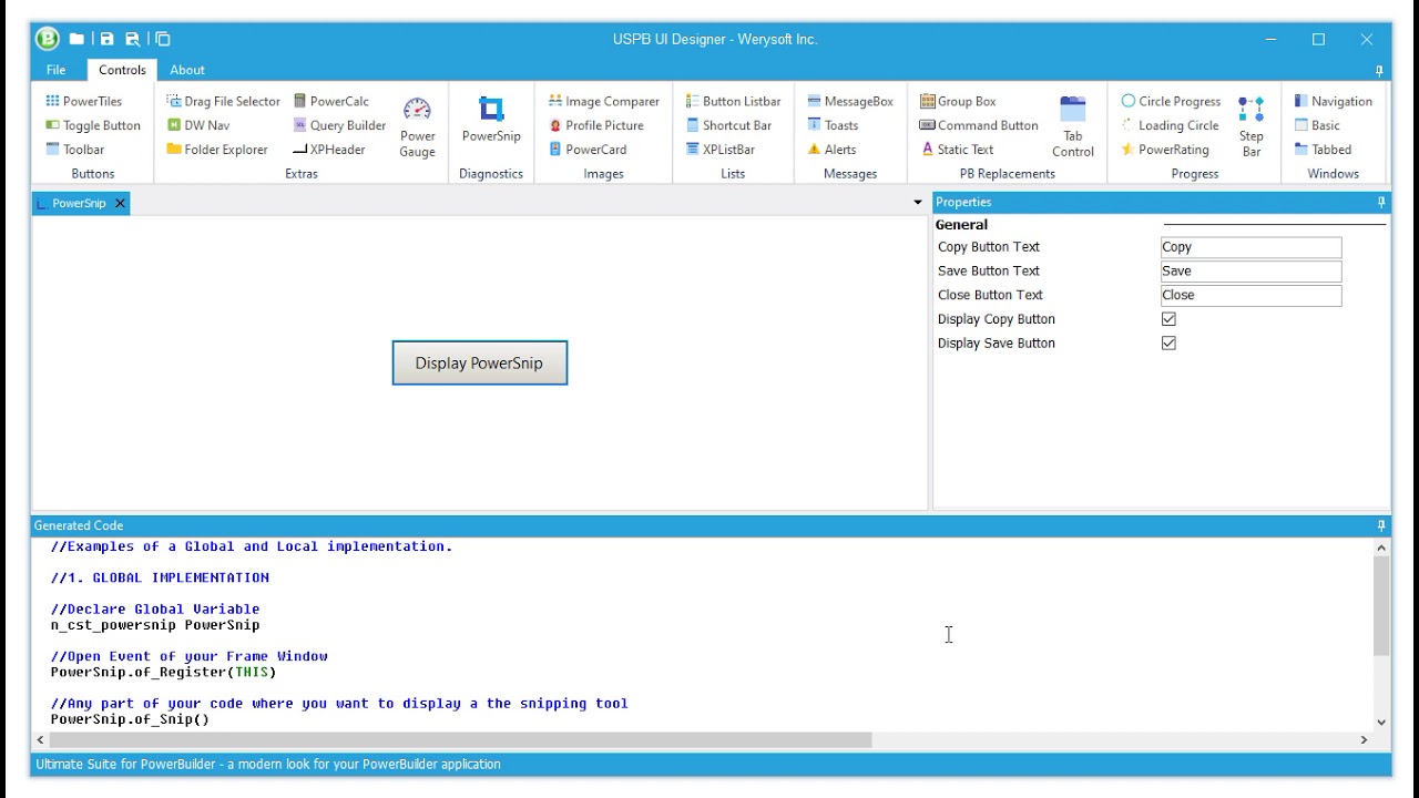 PowerBuilderGUI's tweet card. PowerSnip - Ultimate Suite for PowerBuilder