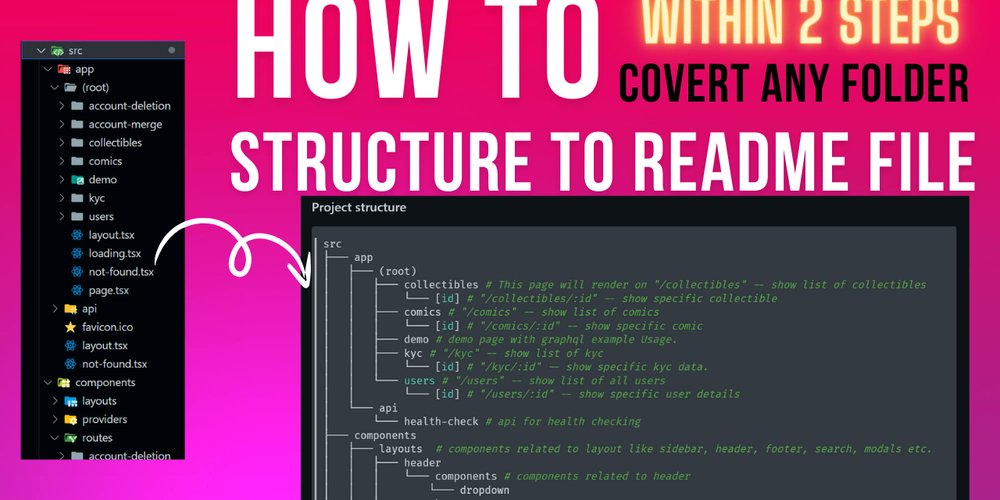 prod42net's tweet card. Learn how you can create a folder structure of your project in your readme file. creating folder...
