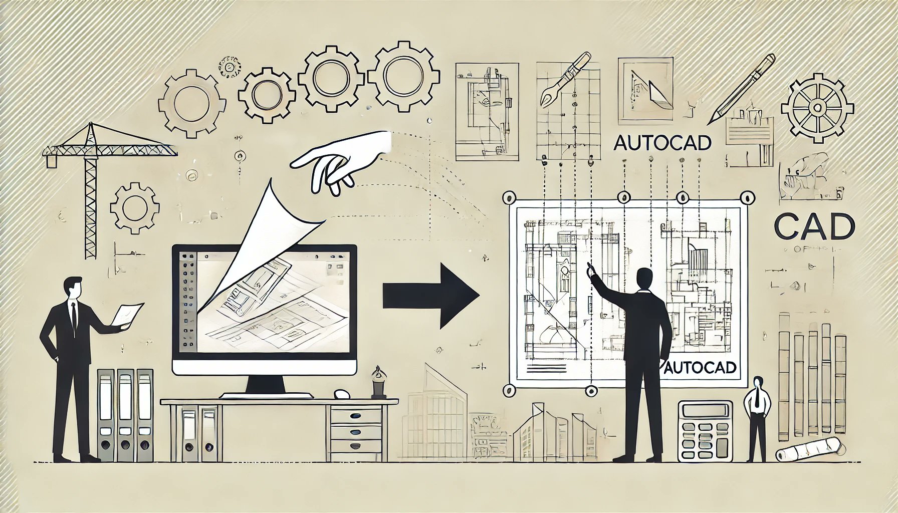 raku_cadtrace's tweet card. 紙図面のCAD化は、設計業務の効率化と精度向上に不可欠なプロセスです。従来の紙ベースの図面をデジタル形式に変換することで、修正や共有が容易になり、設計プロセス全体が大幅に改善されます。本記事では、紙図面をCAD化するための具体的なステップと