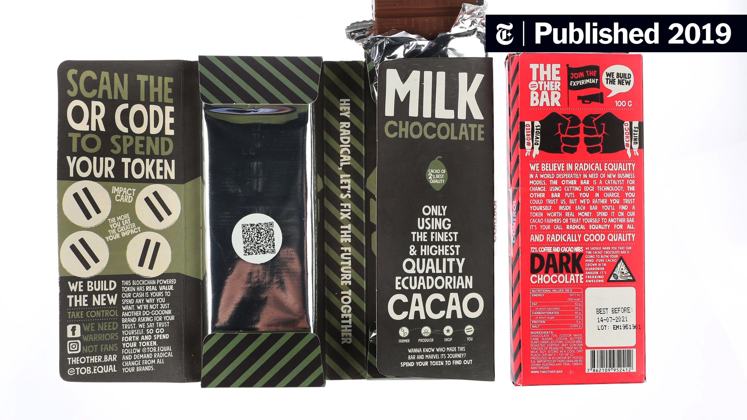 AdrianaDinu's tweet card. The Other Bar lets the snacker decide how to give back: help a farmer or plant a tree.