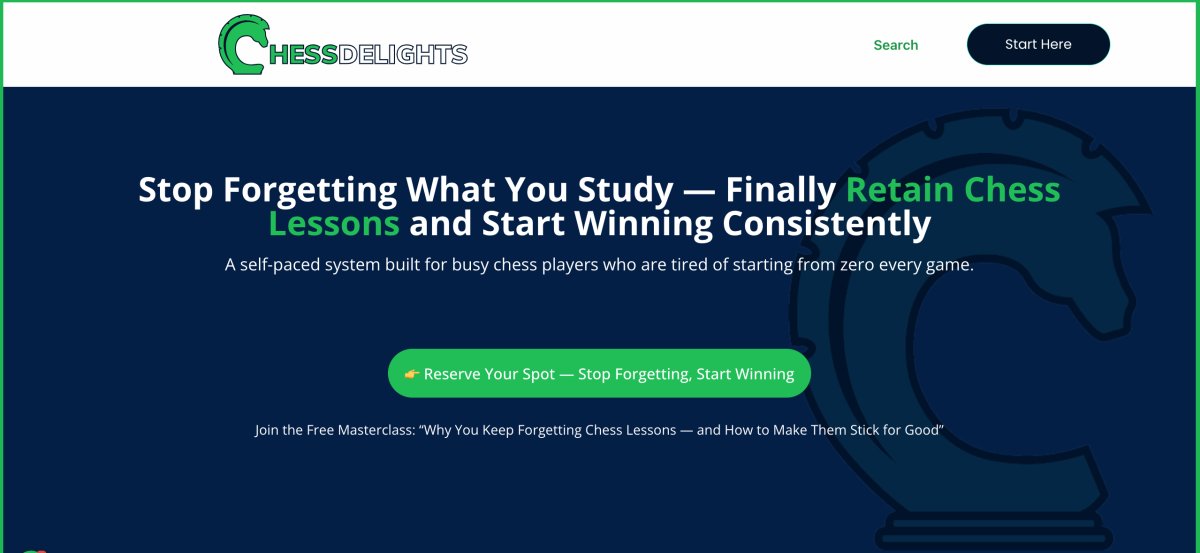 ChessDelights's tweet card. You’ll stick to 3 reliable openings, practice key tactical patterns, and avoid the mistakes that cost games.