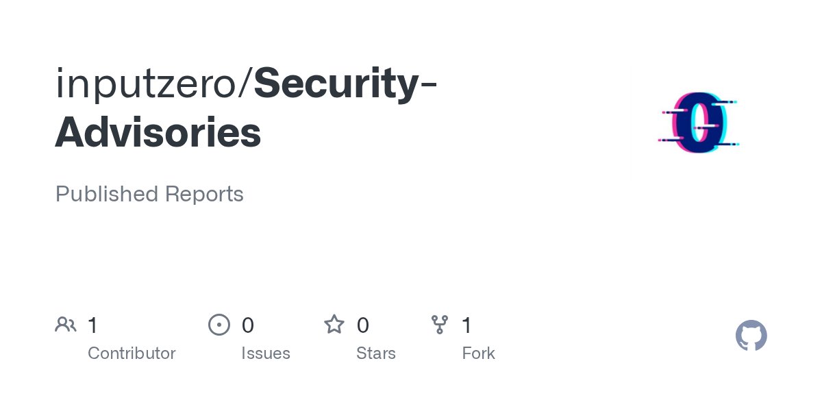 RandomDhiraj's tweet card. Published Reports . Contribute to inputzero/Security-Advisories development by creating an account on GitHub.