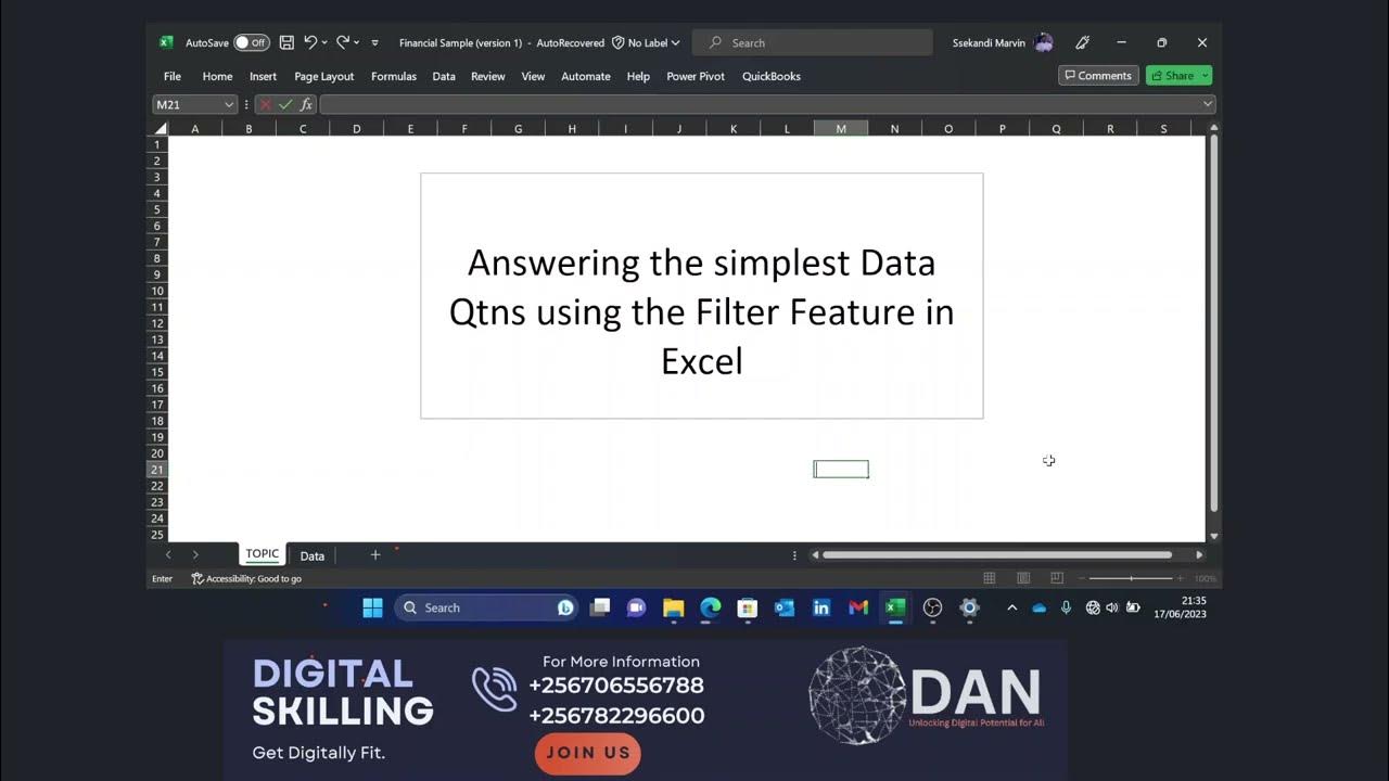 DAN_UG1's tweet card. Excel Filter Magic: Answering Simple Data Questions in a Snap