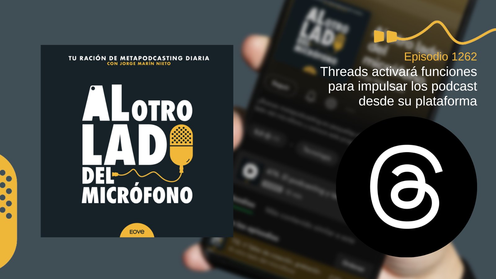 Eove's tweet card. Threads parece que quiere ponerse las pilas con el podcasting. Y si esto acaba saliendo bien, puede ser un gran impulso al ecosistema podcaster