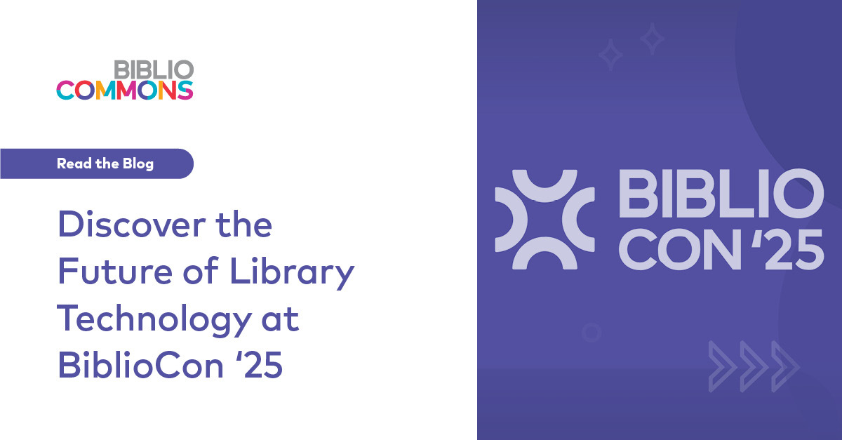 bibliocommons's tweet card. Join BiblioCon ’25 in Toronto, Oct 8–10, or online. Connect with peers, attend exclusive sessions, and shape the future of library technology.