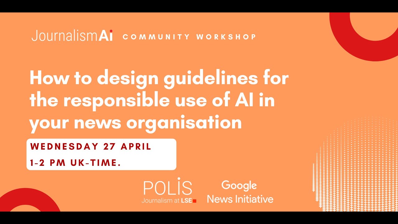 PolisLSE's tweet card. How to Design Guidelines for the Responsible Use of AI in your News...