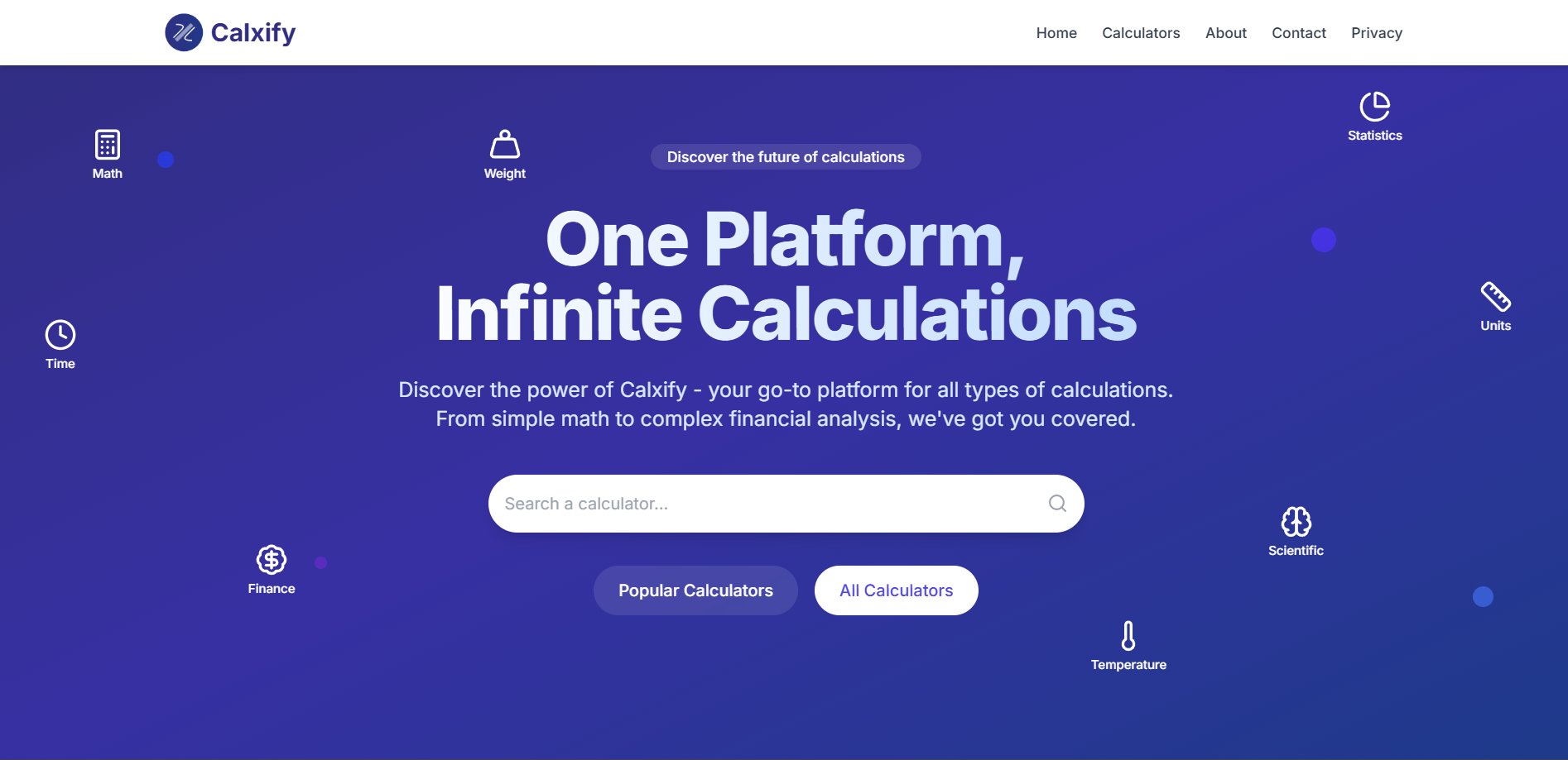 calxify_'s tweet card. Calxify, is a platform that provides a wide range of calculators for math, finance, sports, and more. So, anyone can get their needed calculator.