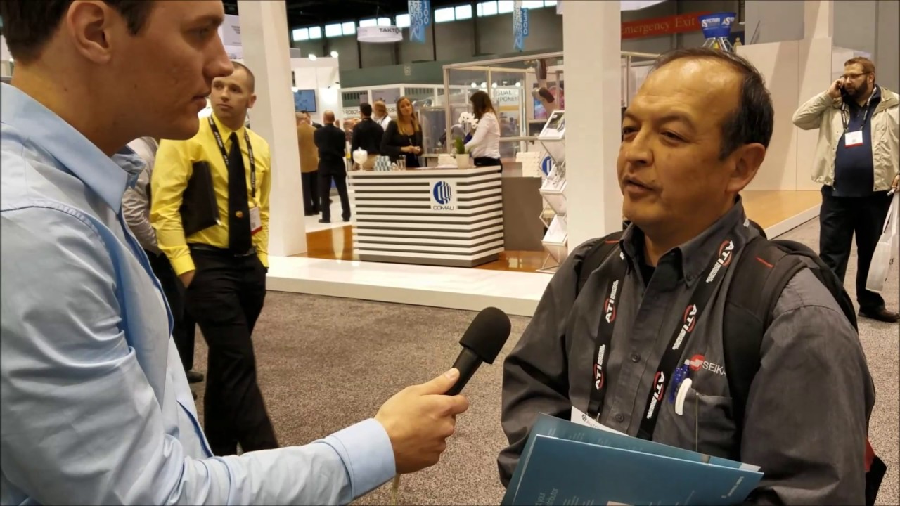 cobotsguide's tweet card. Yoshi from Seika Machinery, Attendee Interview