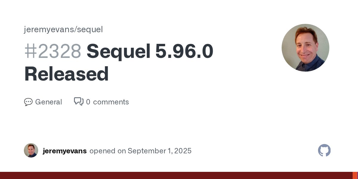 jeremyevans0's tweet card. Sequel 5.96.0 has been released! New Features On PostgreSQL 9.2+, alter_table now supports a rename_constraint method, to rename an existing constraint: DB.alter_table(:table) do rename_constraint(...