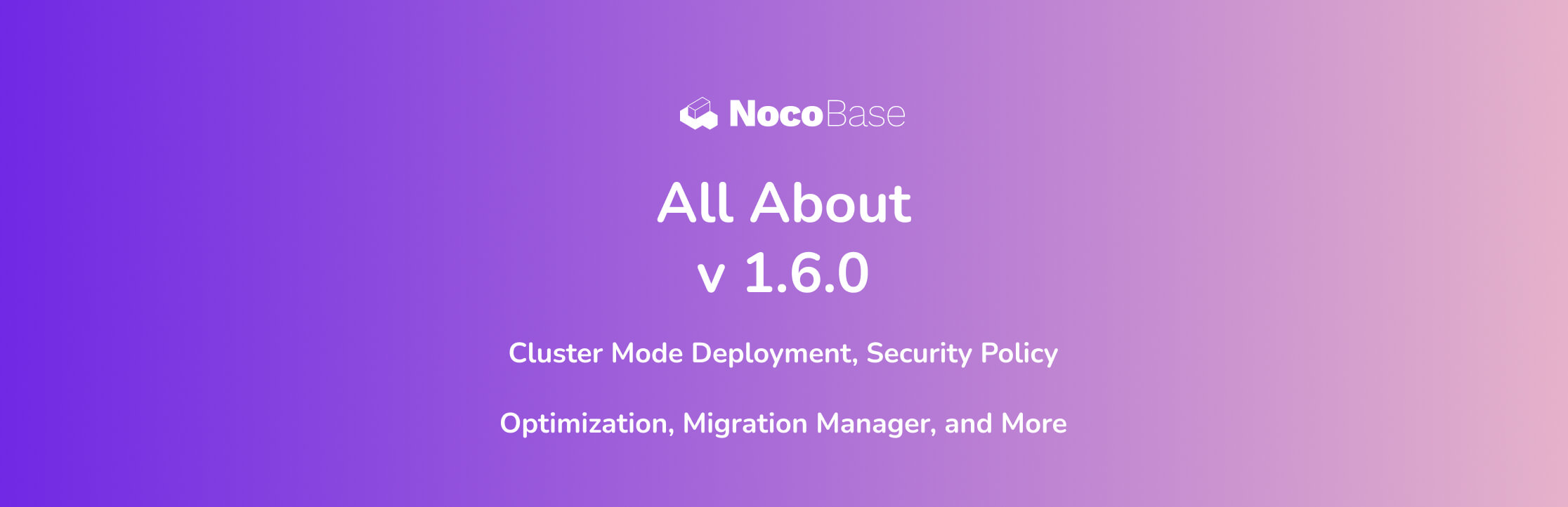 NocoBase's tweet card. Cluster mode deployment, security policy optimization, and migration Manager, led to a comprehensive enhancement in performance, security, and user experience.