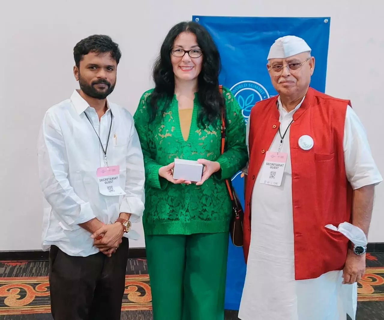 NewsMeter_In's tweet card. Sundeep Makthala also highlighted that peace-enhancing practices like yoga, pranayama, and naturopathy, widely embraced across the globe, have their roots in India