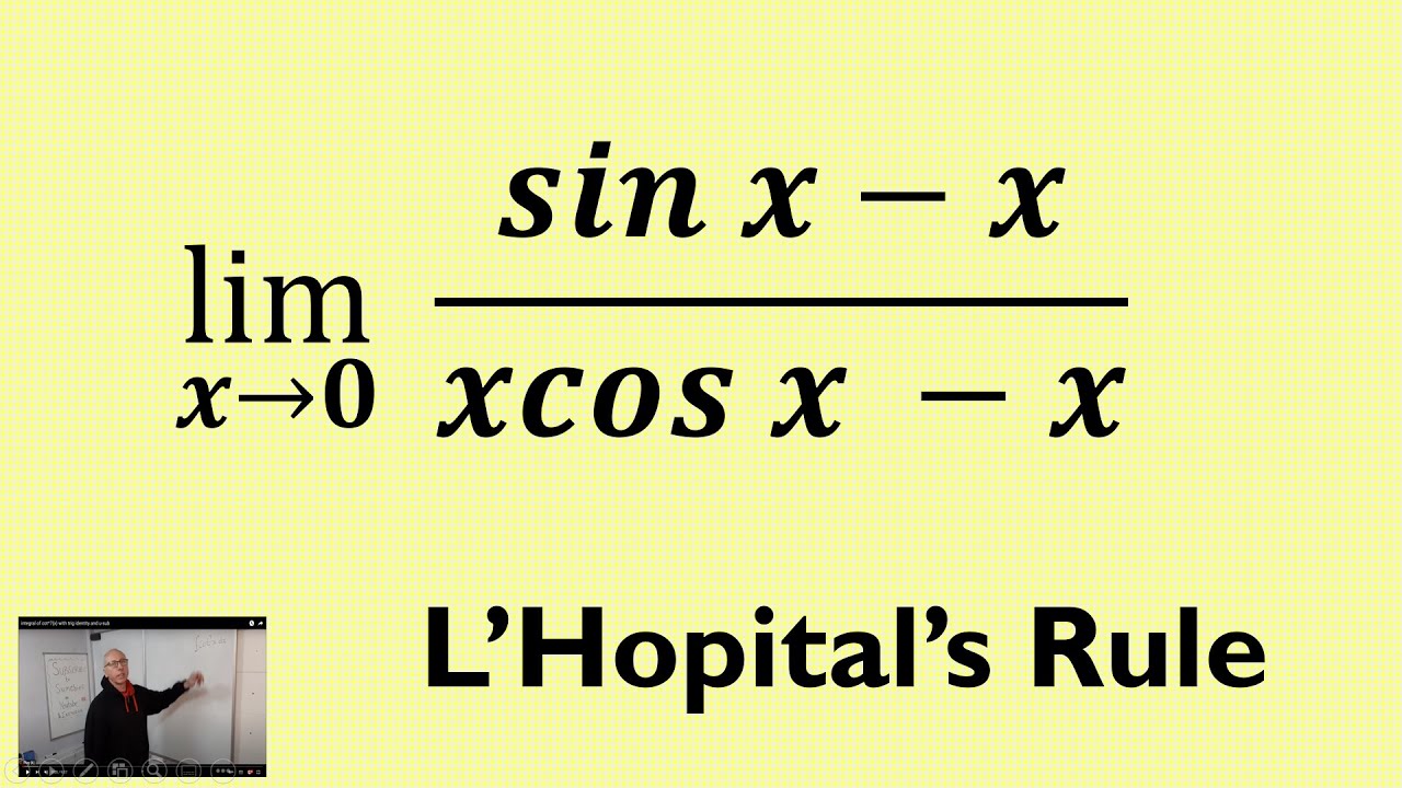 sumchief's tweet card. Using L'Hôpital's Rule to Find The Limit