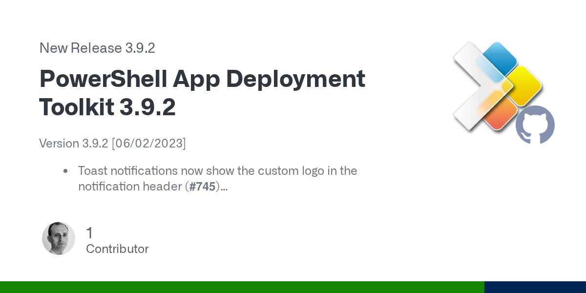 seanels's tweet card. Version 3.9.2 [06/02/2023] Toast notifications now show the custom logo in the notification header (#745) Added variables for Office C2R: $envOfficeVersion, $envOfficeBitness, $envOfficeCDNBaseURL...