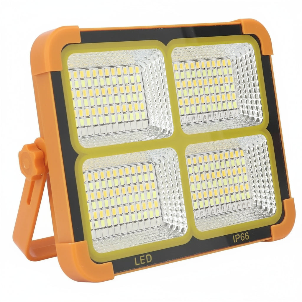 dlcylsl's tweet card. Foco LED portátil IP66 con 5 modos de luz y batería de 12000mAh. Carga solar y USB para emergencias y autonomía en tus aventuras.