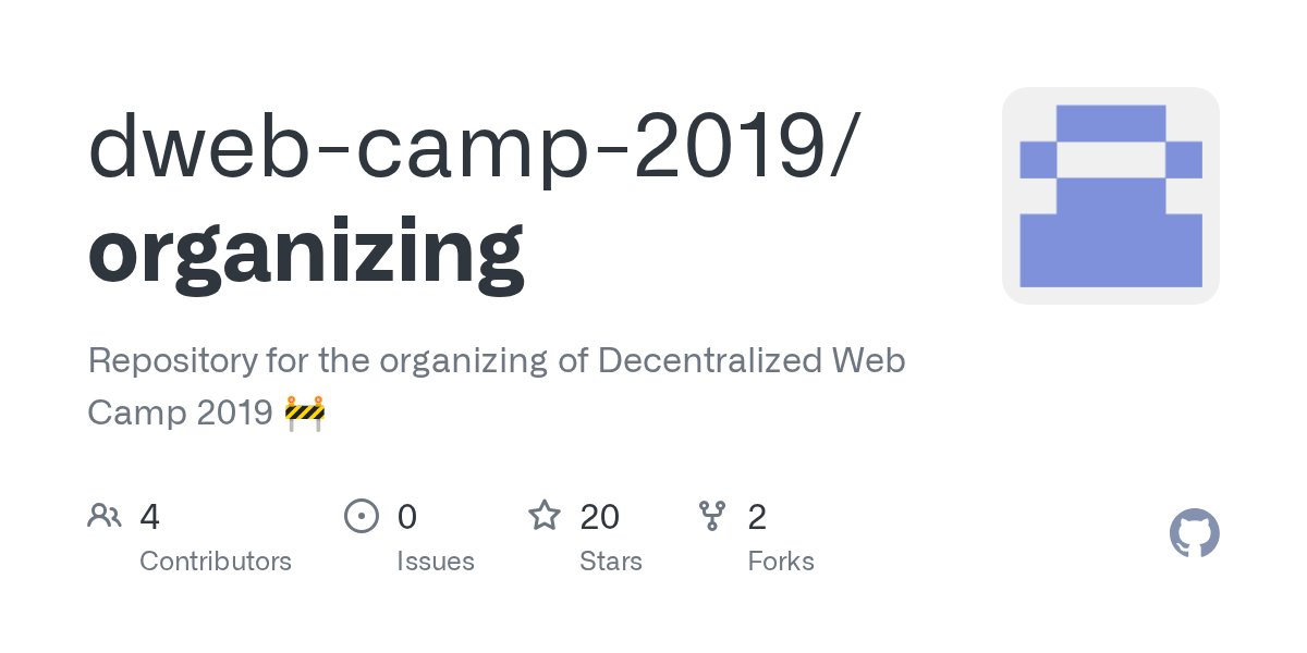 LauBenedict's tweet card. Repository for the organizing of Decentralized Web Camp 2019 🚧 - dweb-camp-2019/organizing