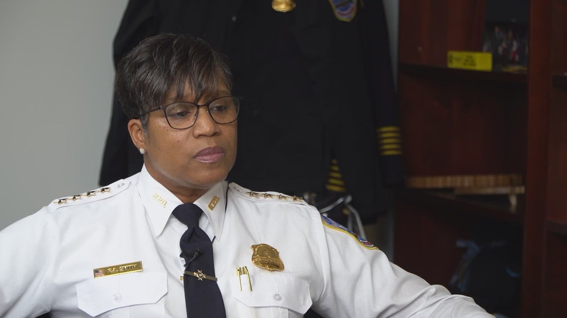 DCPoliceDept's tweet card. “I think we’re moving in the right direction, we’re doing the things I’ve tasked the officials and the officers to do,” said MPD Chief Pamela Smith.