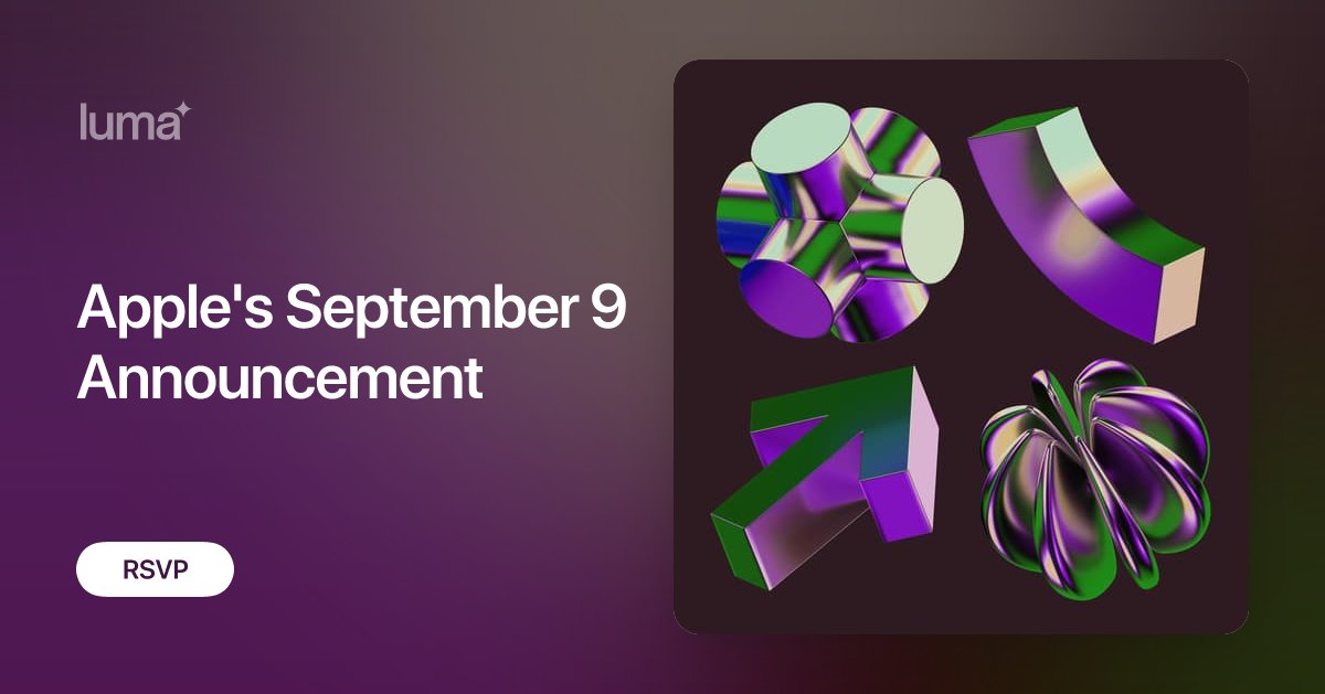 omt_conf's tweet card. 🚨 Exclusive Watch Party for Apple Developers: September 9th Apple Event 🚨 The Apple September 9th Event is just around the corner, and we’re hosting an…