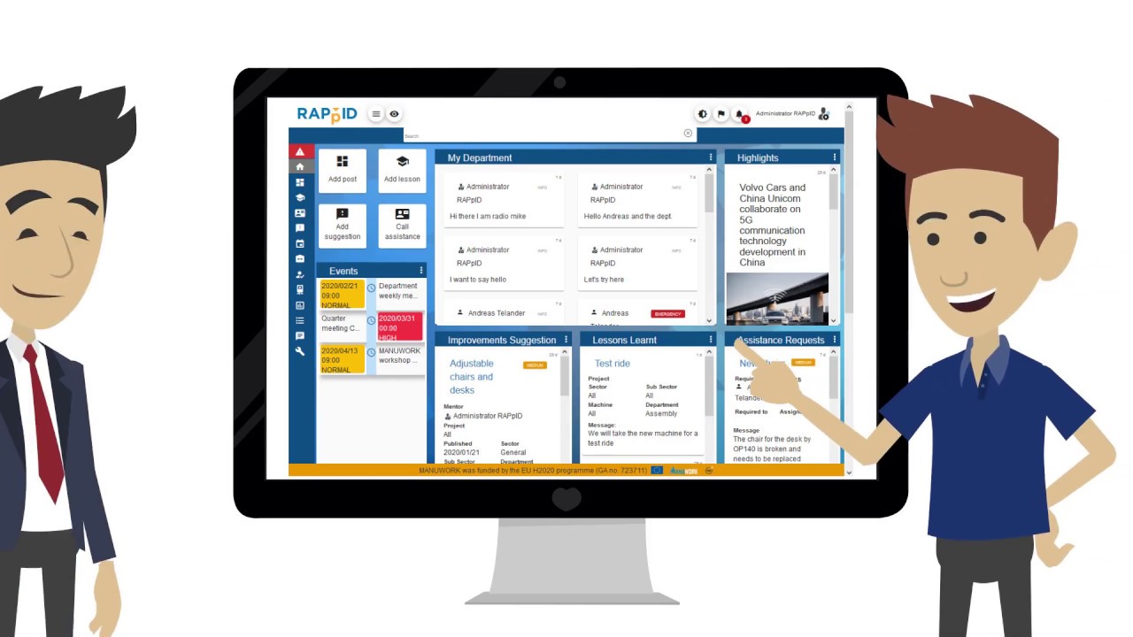 Manuwork_H2020's tweet card. MANUWORK- RAPpID tool 2020 (the Industrial Social Network)