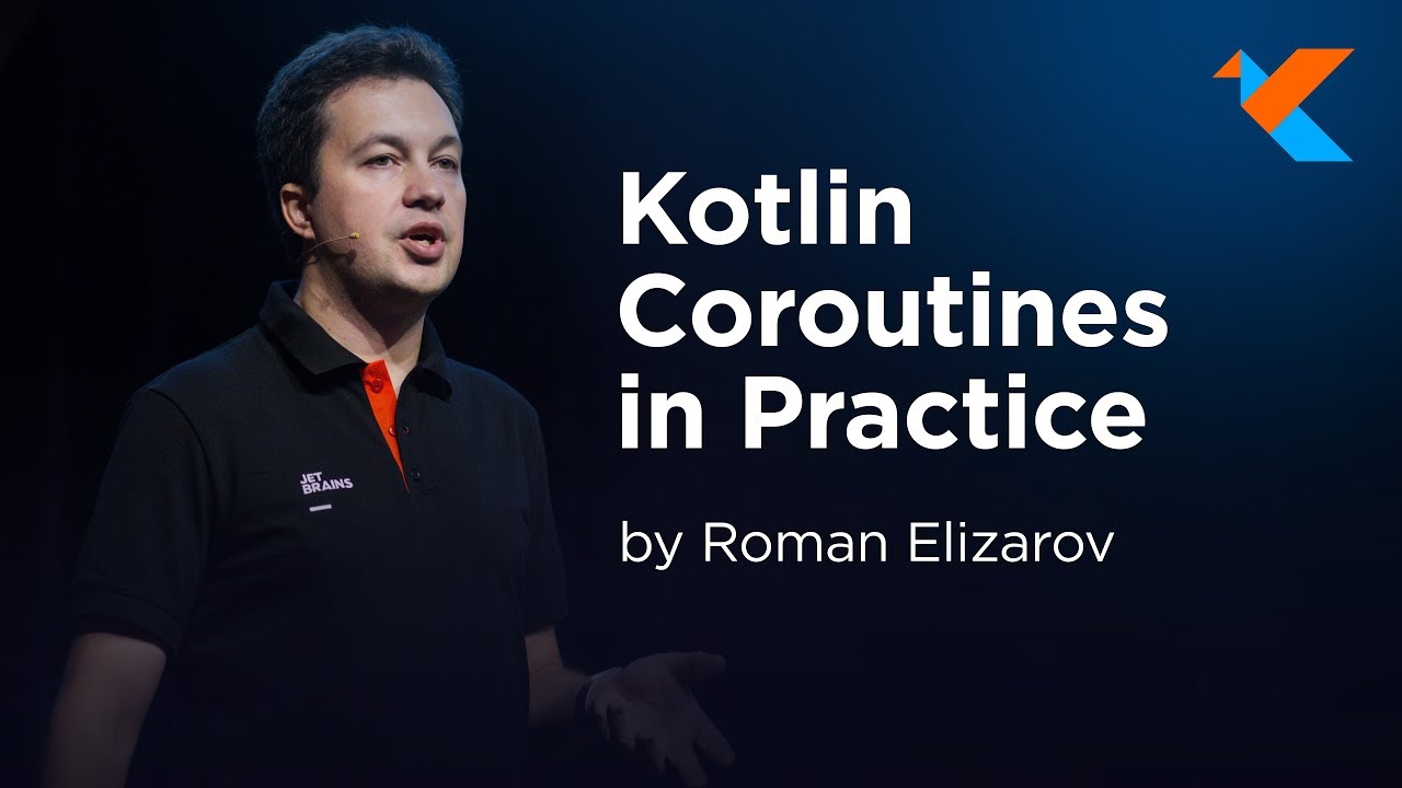 kotlinconf's tweet card. KotlinConf 2018 - Kotlin Coroutines in Practice by Roman Elizarov