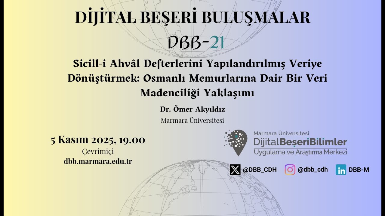 DBB_CDH's tweet card. DBB-21 "Sicill-i Ahval Defterlerini Yapılandırılmış Veriye Dönüştür...