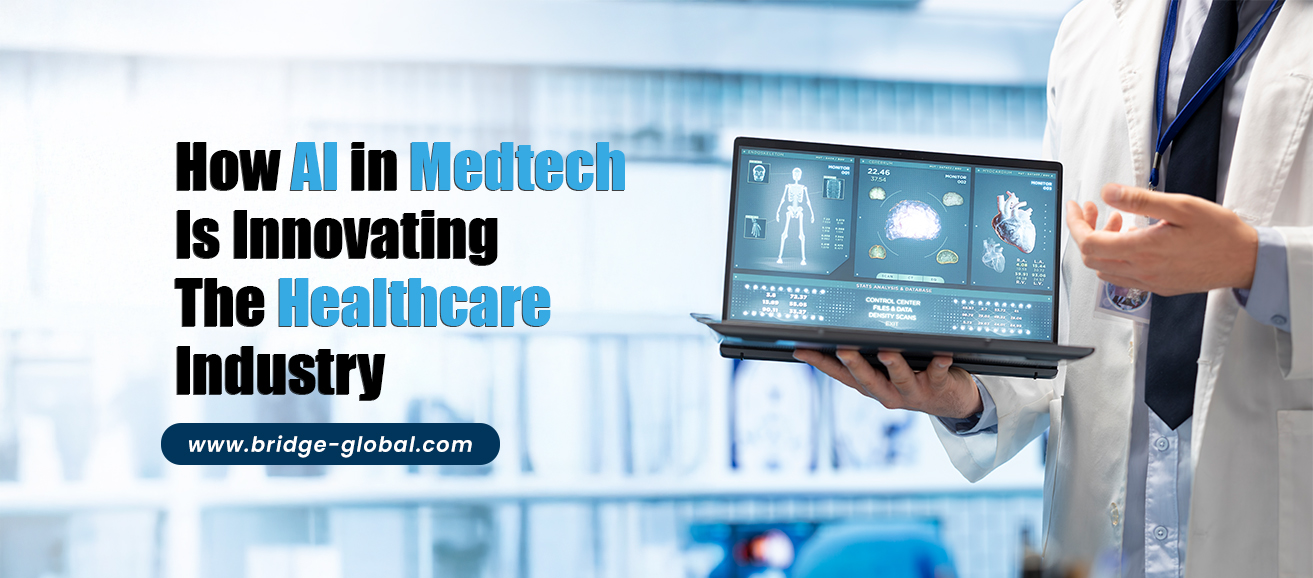 Bridge_Tweed's tweet card. Learn how AI in MedTech is revolutionizing healthcare with AI-powered automation, cloud enablement services, and cutting-edge AI-driven solutions.