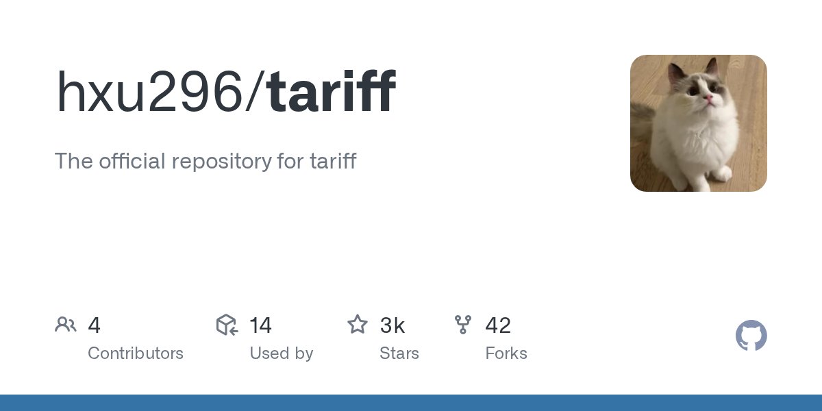 IntPyDiscu's tweet card. The official repository for tariff. Contribute to hxu296/tariff development by creating an account on GitHub.