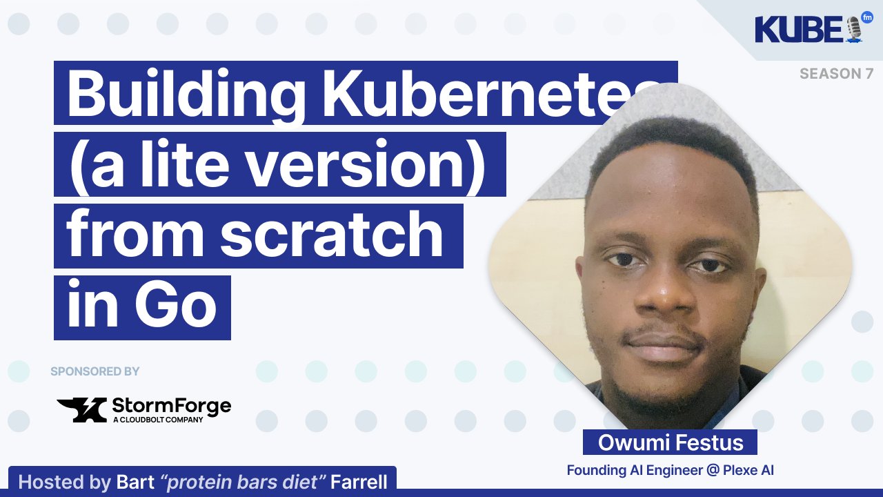 danielepolencic's tweet card. Building Kubernetes (a lite version) from scratch in Go
