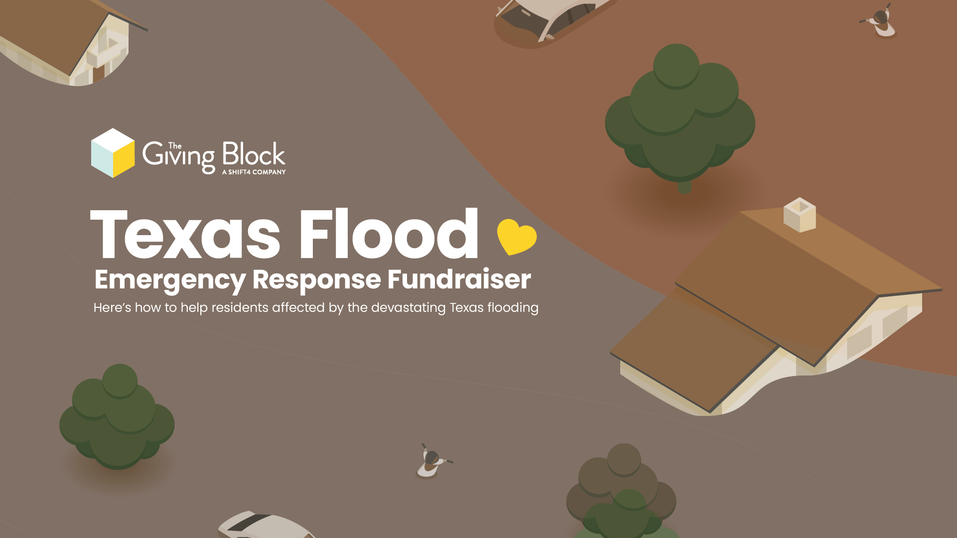 TheGivingBlock's tweet card. Support Texas flood relief efforts. All donations of crypto, stock, DAF and card are matched up to $500K until August 15, 2025.
