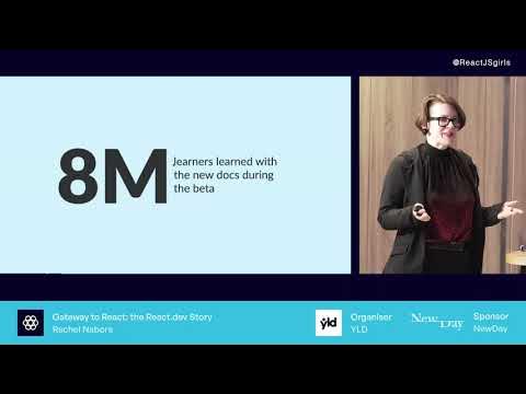ReactJSgirls's tweet card. Gateway to React: the React.dev Story - ReactJS Girls #26