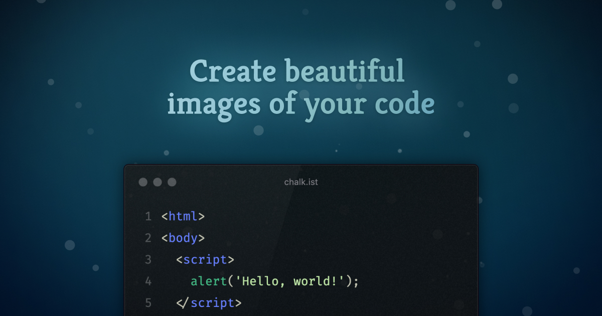 Idered's tweet card. Turn your source code into beautiful images
