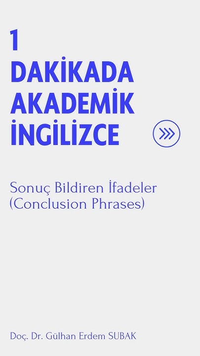 DocDrSubak's tweet card. 1 Dakikada Akademik İngilizce | Sonuç Bildiren İfadeler (In conclus...