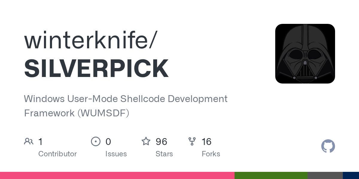 ipurple's tweet card. Windows User-Mode Shellcode Development Framework (WUMSDF) - winterknife/SILVERPICK