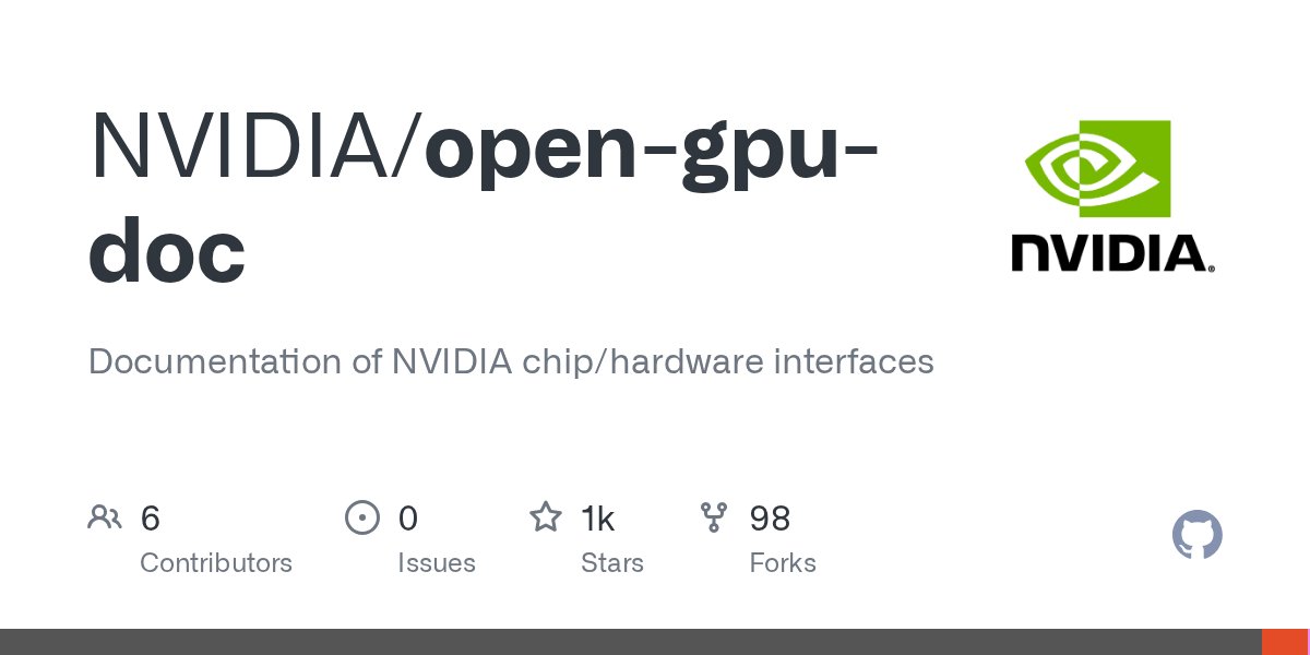 DSupercomputing's tweet card. Documentation of NVIDIA chip/hardware interfaces. Contribute to NVIDIA/open-gpu-doc development by creating an account on GitHub.