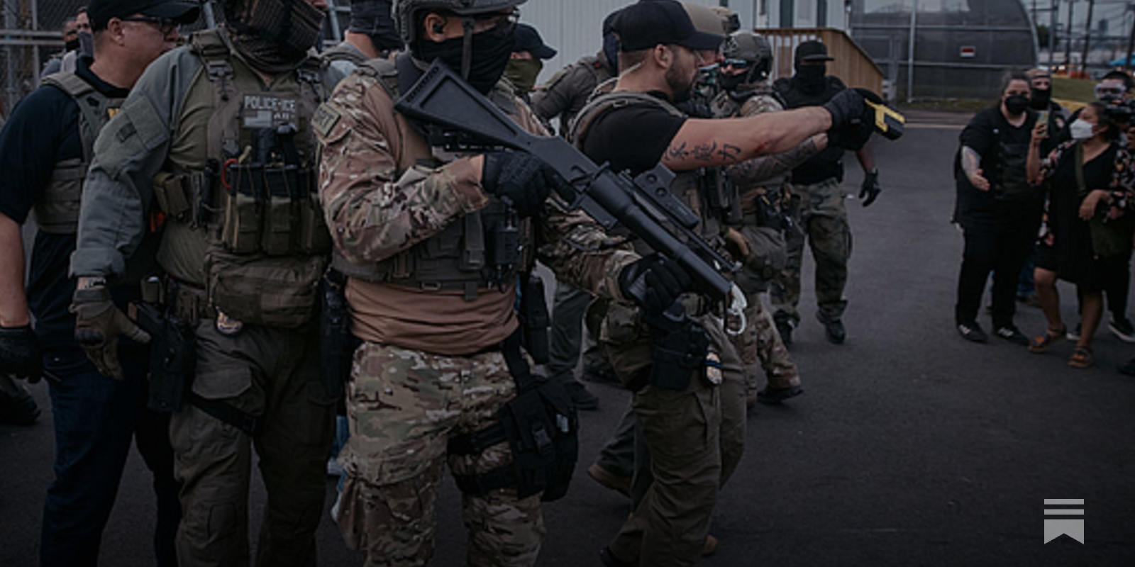 DarrigoMelanie's tweet card. A Popular Information investigation reveals tens of millions in new ICE spending on guns, chemical weapons, and explosives.